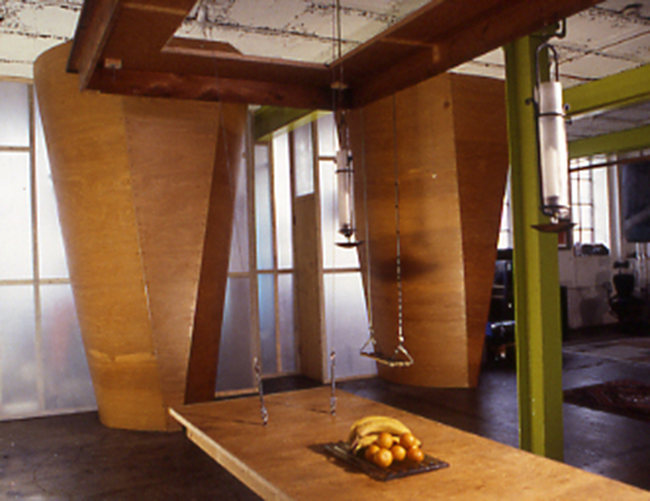 Sleeping pods, swing and table